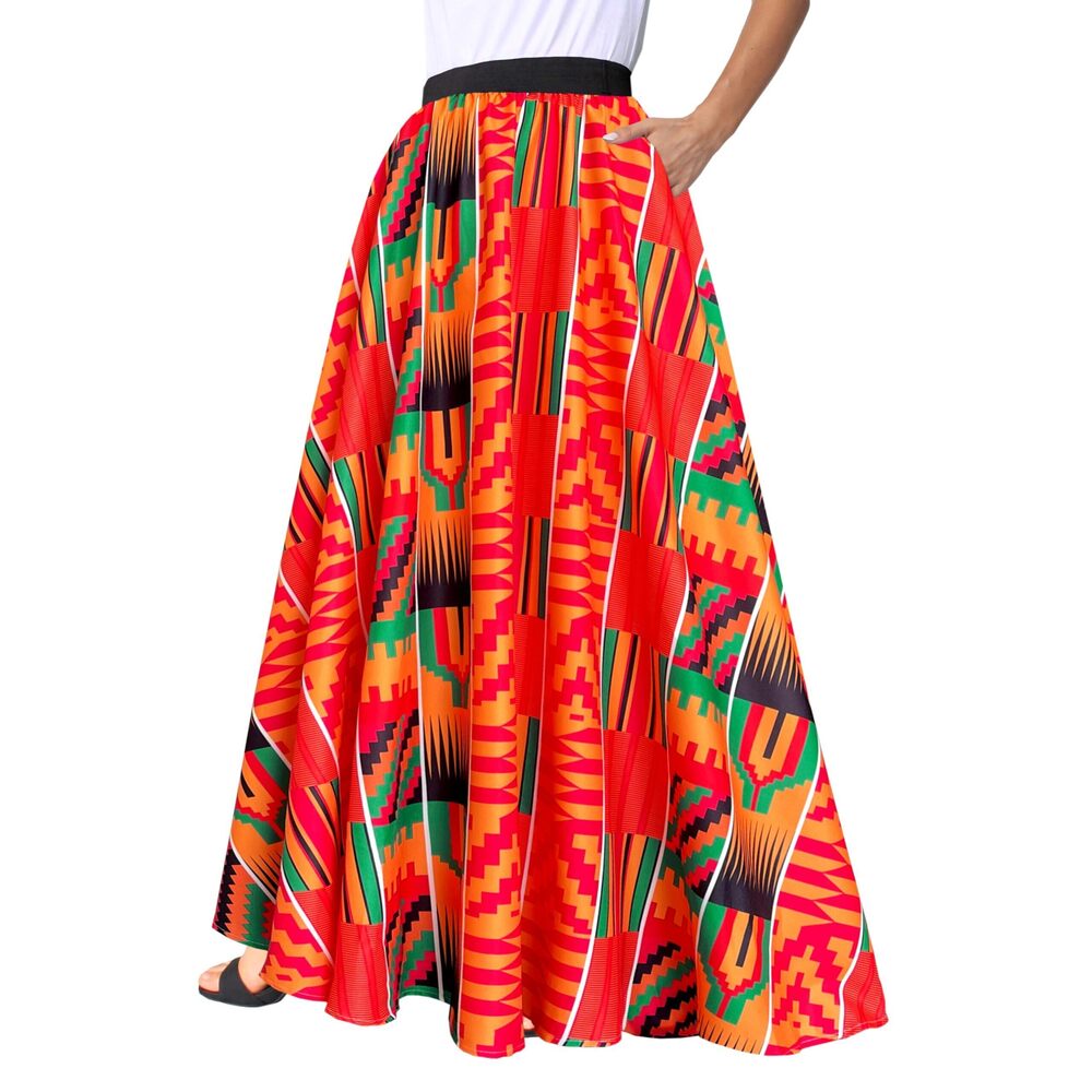 2085 African Skirt Printed Ankara Maxi Skirt Dashiki Long Skirts